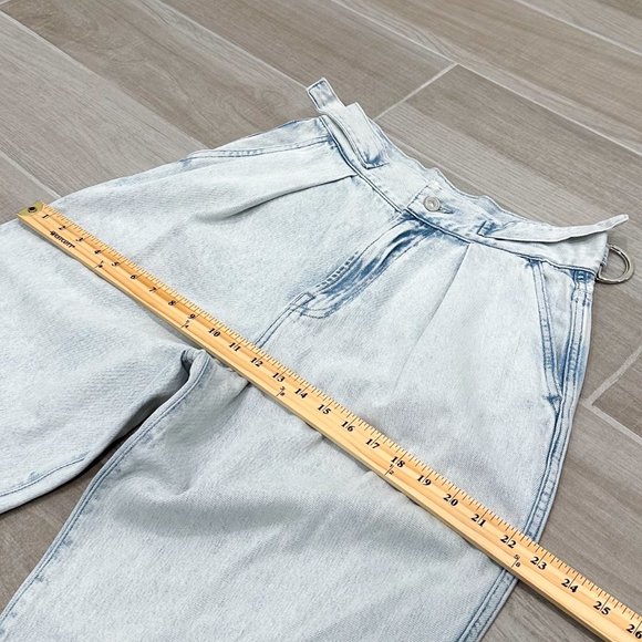 7 For All Mankind Balloon Tab Pant in Isadora Vito Iris Blue Denim Jeans Size 27 - Picture 14 of 16